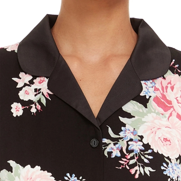 Flora Nikrooz Black Floral Pajama Set - Picture 5 of 13